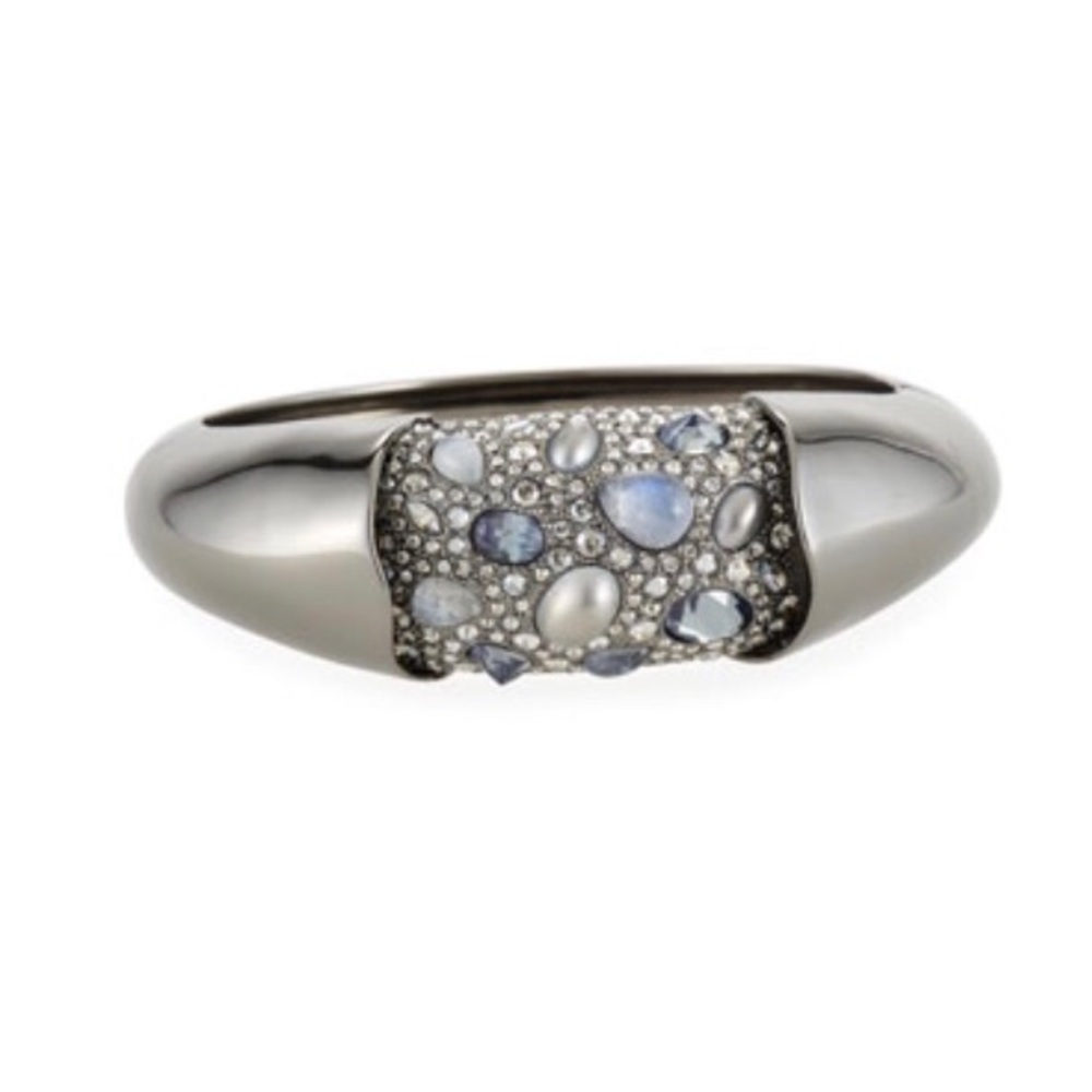 Alexis Bittar Stone Cluster Gunmetal Hinge Bracelet